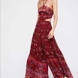 Free people maribelle printed romper maxi dress